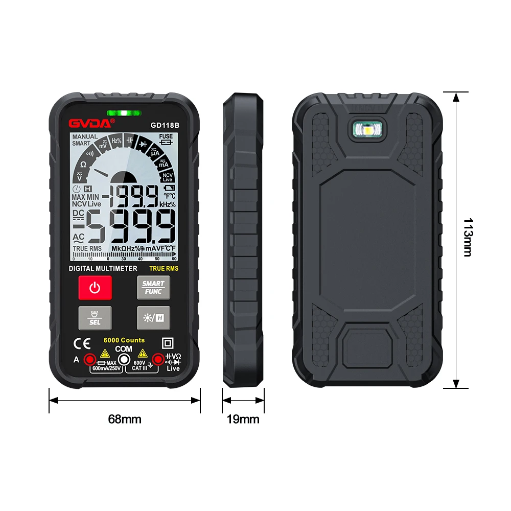 4 digital multimter size