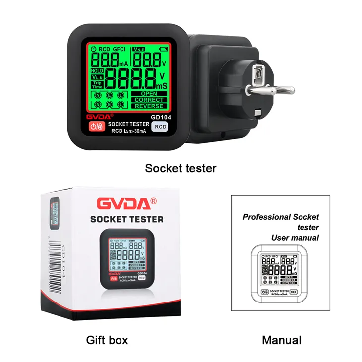 Large LCD Intelligent Socket Tester