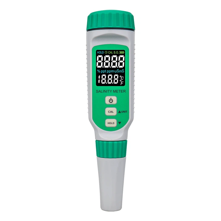 Contor digital de salinitate LCD color reîncărcabil